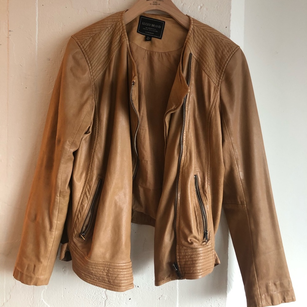 Lucky Brand Tan Leather Jacket
